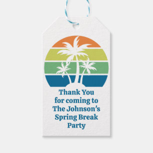 Tropisch Eiland Palm Trees Party Cadeaulabel