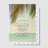 Tropisch eiland palmboom strand bruids douche vellum uitnodigingen (Offset (Uitnodiging))