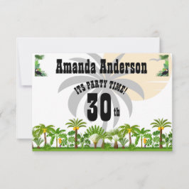 Tropisch eiland Palmboom Zonsondergang Bedankkaart