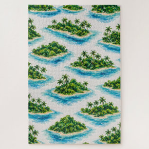 Tropisch eiland palmenboom legpuzzel