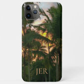 Tropisch eiland Palms Sunset Monogrammed Initialen Case-Mate iPhone Case (Achterkant)