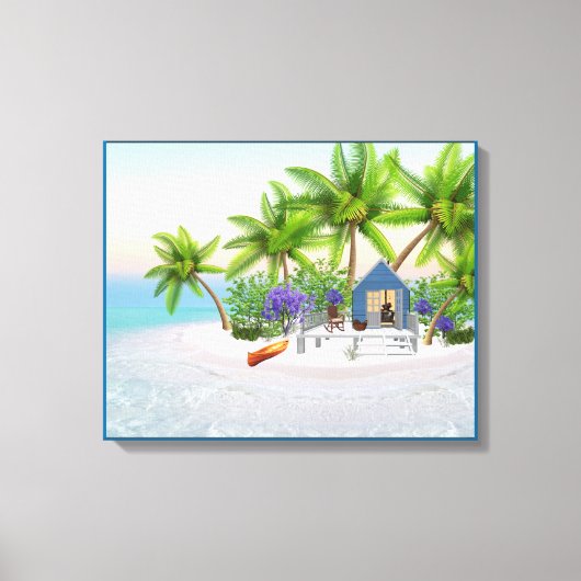 TROPISCH EILAND PARADIJS CANVAS ART AFDRUK (Voorkant)