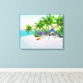 TROPISCH EILAND PARADIJS CANVAS ART AFDRUK (Insitu (Houten vloer))