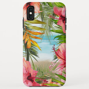 Tropisch eiland Paradise Hibiscus Flowers iPhone XS Max Hoesje