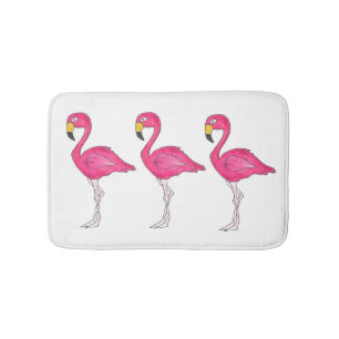 Tropisch eiland Paradise Hot Pink Flamingo Bird Badmat