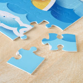 Tropisch eiland, puzzel legpuzzel (Zijkant)