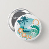 Tropisch eiland ronde button 5,7 cm (Voorkant /achterkant)