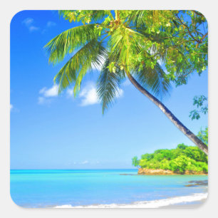 Tropisch eiland vierkante sticker