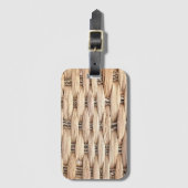 tropisch eiland zomersstrand rustige beige wicker bagagelabel (Voorkant (verticaal))