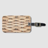 tropisch eiland zomersstrand rustige beige wicker bagagelabel (Voorkant (horizontaal))