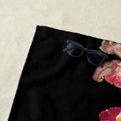 Tropisch eilandje Roze Orchid Flowers Beach Towel Strandlaken (In situ)