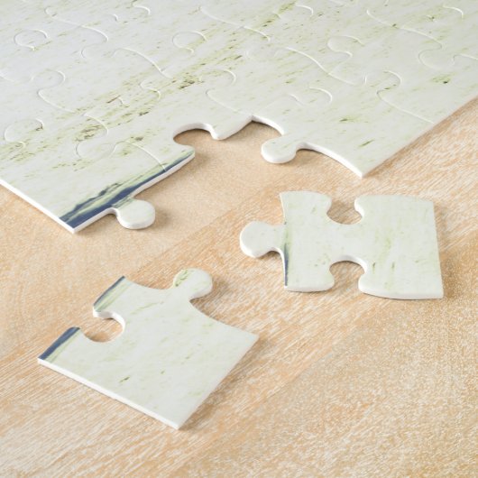 Tropisch eilandstrand met witte zand en palmbomen legpuzzel (Zijkant)