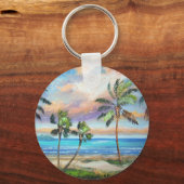 Tropisch eilandstrand sleutelhanger (Voorkant)