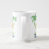 Tropisch eilandstrand. Straalboom omtrekken Extra Grote Beker (Achterkant)