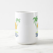 Tropisch eilandstrand. Straalboom omtrekken Magische Mok (Midden)