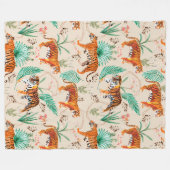 Tropisch en tijger fleece deken (Voorkant (Horizontaal))