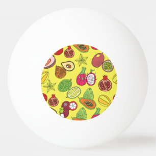 Tropisch exotisch fruit Hand-getrokken patroon Pingpongballen