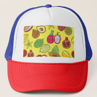 Tropisch exotisch fruit Hand-getrokken patroon Trucker Pet
