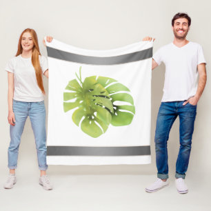 Tropisch exotisch groen monstera verlaat waterverf fleece deken