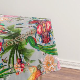 Tropisch, , exotisch, zomer, vogels, bloemen tafelkleed