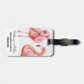 Tropisch | Familie van Flamingos Bagagelabel (Achterkant horizontaal)