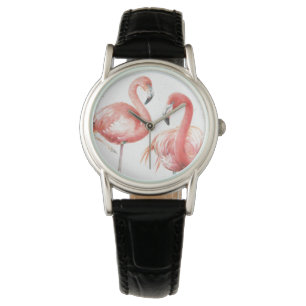 Tropisch Familie van Flamingos Horloge