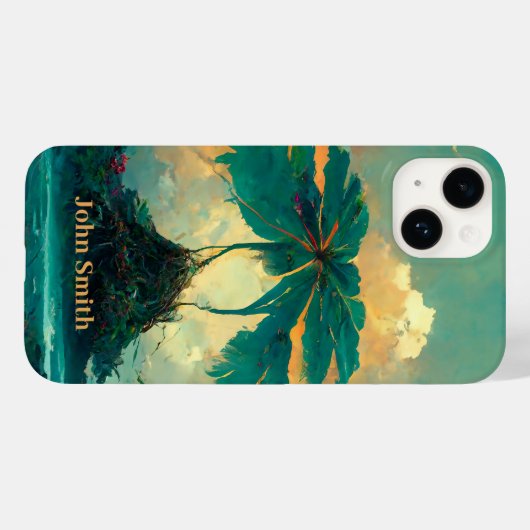 Tropisch Fantastisch Zee en palmbomen Monogram Case-Mate iPhone Case (Achterkant (horizontaal))