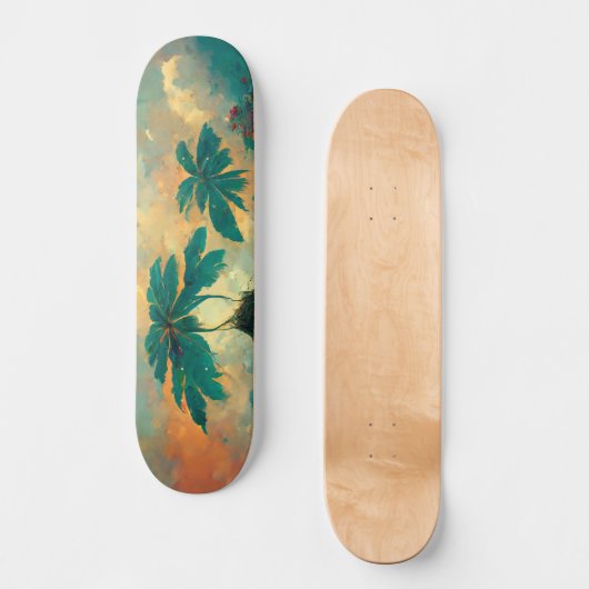 Tropisch Fantastisch Zee en palmbomen Skateboard (Voorkant)
