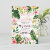 Tropisch feest 40 60e verjaardag Uitnodiging (Staand voorkant)
