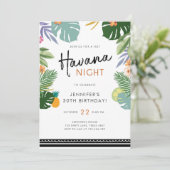 Tropisch feest Heet Nacht in Havana Verjaardagsfee Kaart (Staand voorkant)