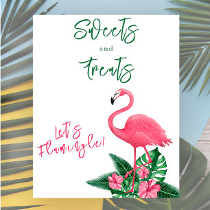 Tropisch flamingo baby shower Snoepjes en lekkerni Poster