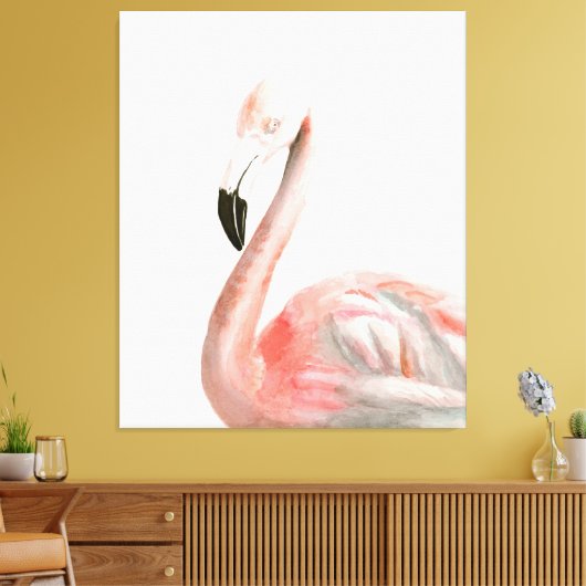 Tropisch Flamingo Bird Canvas Afdruk (Insitu (Woonkamer))