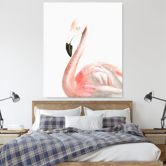 Tropisch Flamingo Bird Canvas Afdruk (Insitu (Slaapkamer))