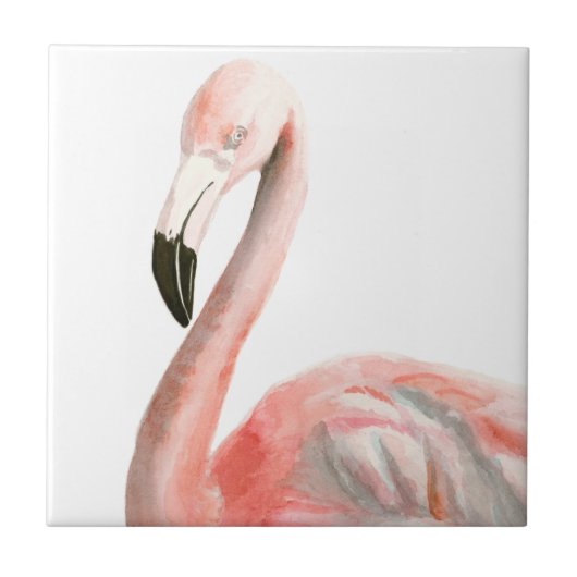Tropisch Flamingo Bird Tegeltje (Voorkant)