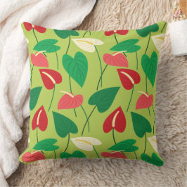 Tropisch flamingo bloespatroon kussen