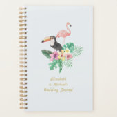 Tropisch Flamingo Bruiloft Bruidsfeest Aandenken Planner (Voorkant)
