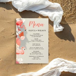 Tropisch Flamingo Feest Menu Kaart