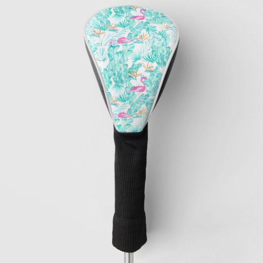 Tropisch Flamingo Golf Head Hoesje Golfheadcover (Voorkant)