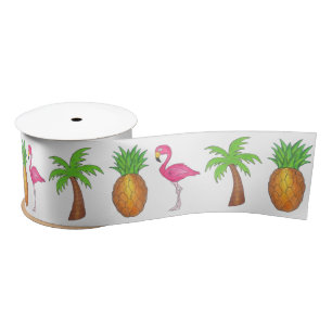 Tropisch Flamingo Green Palm Tree Pineapple Island Lint
