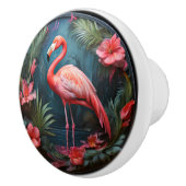 Tropisch Flamingo Keramische Knop (Rechts)