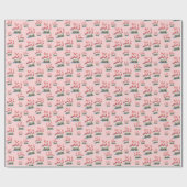 Tropisch Flamingo Kerstfeest Cadeaupapier (Vlak)