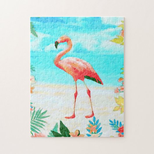 Tropisch flamingo legpuzzel (Verticaal)