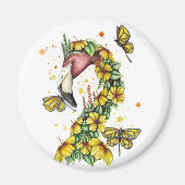 Tropisch Flamingo Magnet Yellow Magneet (Voorkant)