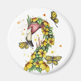 Tropisch Flamingo Magnet Yellow Magneet