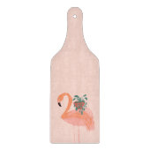Tropisch Flamingo met gebogen Plant hand Snijplank (Voorkant)
