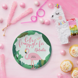Tropisch flamingo papieren bordje
