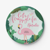 Tropisch flamingo papieren bordje (Voorkant)