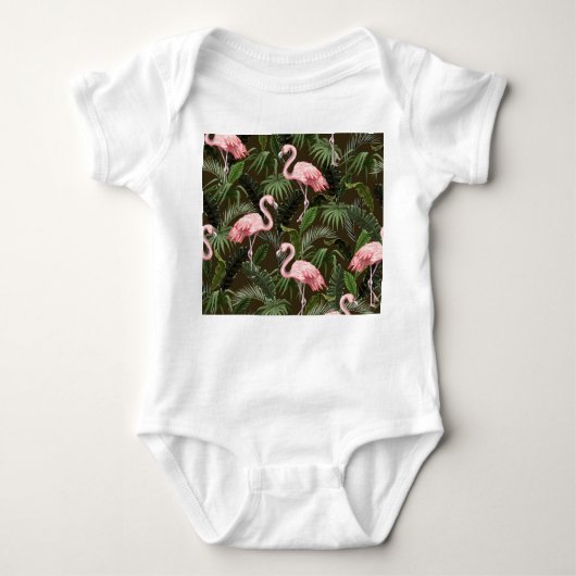 Tropisch Flamingo patroon: bladeren Romper (Voorkant)