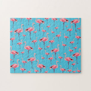 Tropisch Flamingo patroon voor zomerroze Legpuzzel