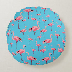 Tropisch Flamingo patroon voor zomerroze Rond Kussen